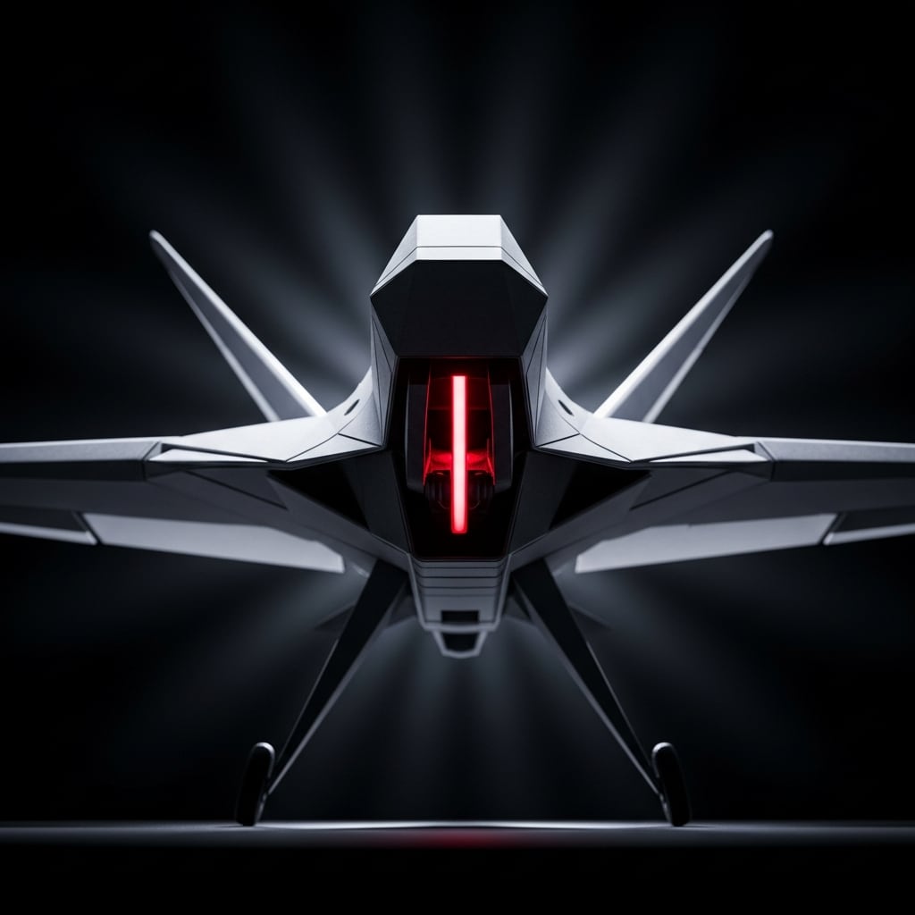 An anti-drone interceptor rendered as folded paper